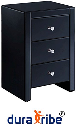 Contemporary 3 Drawer Black Mirrored Bedside Table Lamp Table Mirrored Bedroom Furniture Buy Online In Andorra At Andorra Desertcart Com Productid 51726050