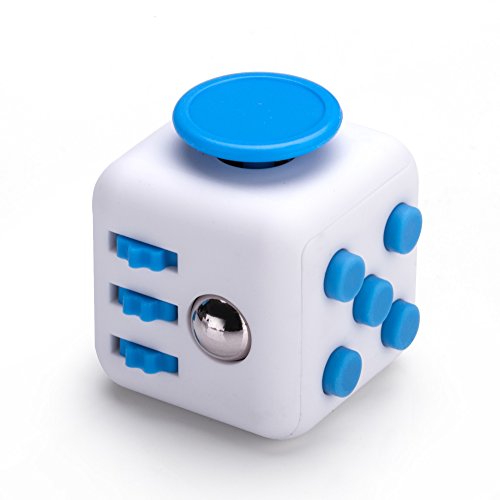Preisvergleich Produktbild Fidget Cube - Lovigo - Anti-Stress-Würfel Stresslöser Konzentration Kinder Erwachsene - Weiß / Blau