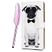 Produktbild Klappe Hülle Für Huawei Mate 20 Lite, Floral Gepresst Handytasche Mit IC/Credit Kartenfach Schale In Buchform Lederhülle Halter Etui 360 Grad Schutzhülle PC Rückschale Hülle - Hund