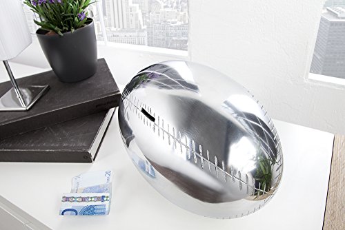 Spardose RUGBY 28x17cm Metall-Aluminium Legierung poliert - 3