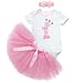 Youtumall Baby Girls' 1st Birthday Romper Tutu Set, Onesie, Tutu Dress, Headband Pack of 3 Size L for 12months Baby Girls