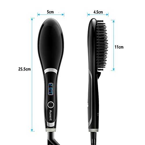 Auxent Ionen Glättungsbürste, Keramik Haarglätter Bürste mit Schnellaufheizung, Universalspannung und Abschaltautomatik, Glättbürste zum Glätten Von Locken, Glätteisen Bürste für Glattes und Geschmeidig Glänzendes Haarstyling - 8