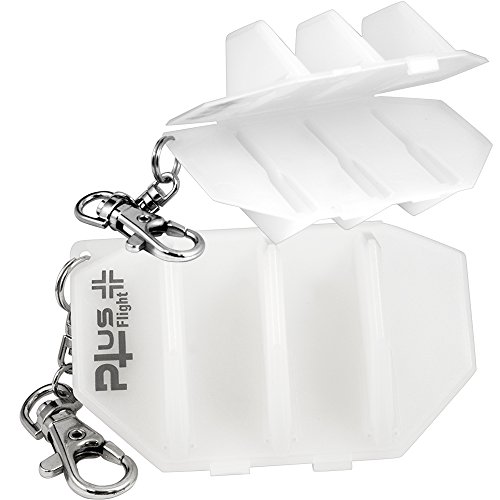 Darts Corner Robson Plus Dart Flight Case - For use with ALL moulded flights - White Curvy Ballpen