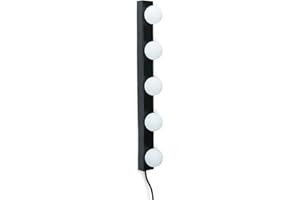 ValueLights | Plug in Matt Black Hollywood Make Up Dressing Table Light Wall with Glass Globe Lamp Shades | Vanity Lighting Fixtures, Home Décor & Improvement Essential | Includes Bulb