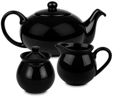 WAECHTERSBACH Fun Factory Black 3 pc tea set - tea pot, creamer &amp; sugar