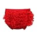 La Vogue Baby Girls Boys Ruffle Pants Knickers Bloomers Nappy Cover (M, Red)