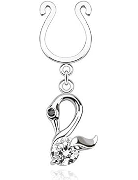 Paula & Fritz® Fake Brustwarzenpiercing Clip aus Edelstahl Chirurgenstahl 316L...