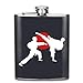 Produktbild deyhfef Men and Women Thick Stainless Steel Hip Flask 7 OZ Two Karate Fighter Pocket Bottle for Drinking Liquor Whiskey