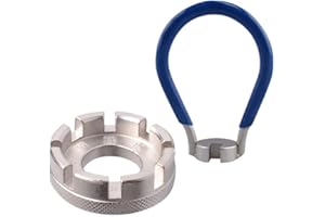 REQAG Rayons en Acier Universel Outil de Clé à Rayon Roue Outils de Réparation Roue à Rayons de Vélo Kit Levier de Pneus,Clé à rayons bleus