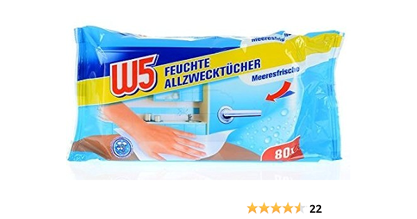 19x9 x7 cm 453gram w5 wet multi surface wipes Ocean Fresh (lidl) (20127992)