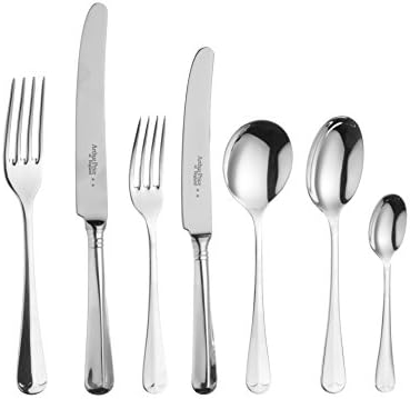 Arthur Price of England 60-Piece 25 Year Silver Plated Rattail Cutlery Set for 8 People in a Premium Wooden Canteen
