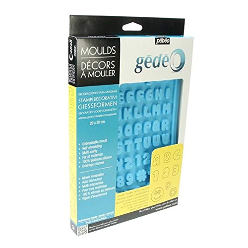 gedeo - Stampo in Silicone con Lettere dell'alfabeto, 30x20 cm, Colore: Blu