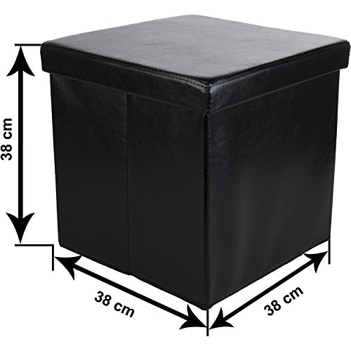 STILISTA® Sitzwürfel „CUBE“, 38x38x38cm, Faltbox aus MDF + Kunstleder, Sitzbox faltbar, 10 Farbvarianten, Sitzhocker 3 Jahre Garantie - 6