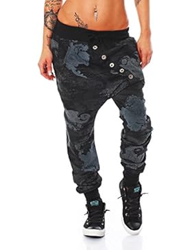 ZARMEXX Trendy Damen Hose Boyfriendhose Jogginghose Haremshose Aladinhose Freizeithose Baggy Boyfriend Sport Loose...