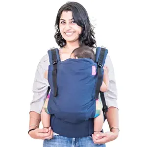 A anmol Baby Ergonomic Baby Carrier - Easy - 100% Cotton, Hands Free Carrier with Ergonomic M Position for Hiking Shopping Travelling Infant to Toddler Stages ? 2 Months to 3 Years, 4.5-20kg Navy Blue