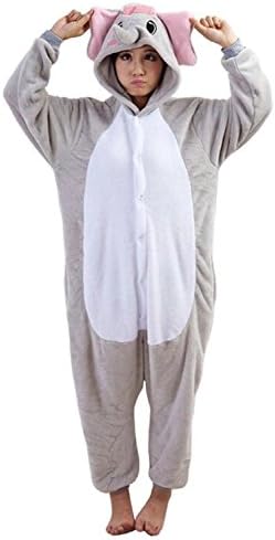 UDreamTime Kigurumi Cosplay Costume Pyjamas Anime Cartoon Sleepwear Grey Elephant S