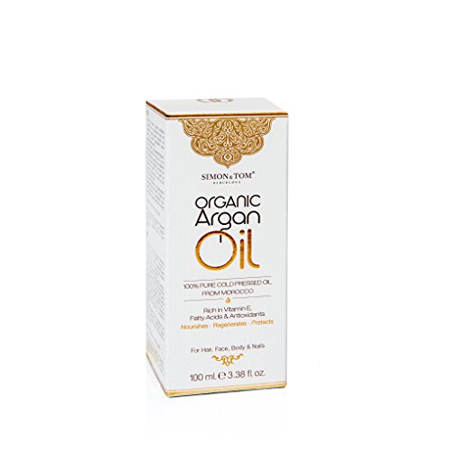 Simon & Tom Organic Argan Oil – Organisch zertifiziertes Arganöl für Haare, Haut und Nägel. Ideal für intensive Körper- und Nagelpflege und als natürliches Haaröl. Für alle Haartypen ✔ Ohne Parabene ✔ Ohne Silicone ✔ Ohne Tierversuche ✔ 100ml - 3