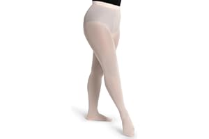 Capezio Studio Basics Footed Ballet Tights, Women's Classic, Seamless, Soft, Stretchy Dance Tights with Self Knit Waistband for Women, Jazz, Dancing, 1825