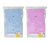 First Steps Baby Bath Support Sponge in Teddy Bear Shape (Pink/Blue)