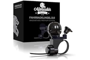 ALPHASKIN© Premium – Timbre para Bicicleta – Innovador Timbre de Bicicleta Accesorios – Anillo Negro Laut Mini Bell Timbre Hupe para Bicicleta de montaña Bicicleta de Carreras Niños Bike