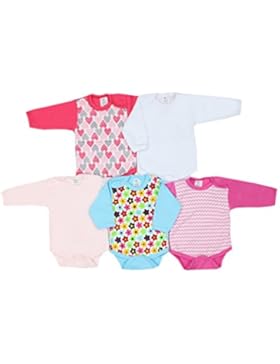 TupTam Unisex Baby Langarmbody Baumwolle Gemustert 5er Set