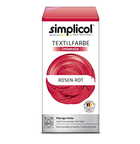 Simplicol Textilfarbe intensiv all in 1 -Flüssige Rezeptur "Rosen-Rot" Neu!