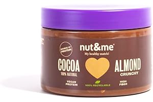 Crema croccante di mandorle e cacao 250 gr nut&me | Crunchy | Tocco di sale | Senza glutine | Senza lattosio | Vegan | Low carb |
