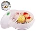 Price comparison product image Skitic Microwave-Steamer Set, Meat Vegetables Pasta Healthy Cooking Steamer, Round Single Layer Steamer for Microwave Oven, Plastic/Synthetic Material, White/Transparent, 21.5 x 18.2 x 12 cm