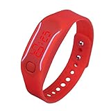 uhr sport armband Kolylong Unisex Gummi LED Datum Digital Sport Armband Kolylong Rote