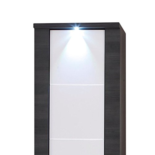 trendteam XP10210 Bad Hochschrank weiss, Absetzungen Esche grau, BxHxT 40x184x29 cm - 6