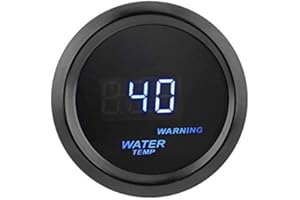 Auto Wasser Temperaturanzeige, Fydun 2 Zoll 52mm Auto Blaue LED Digital Wassertemperatur Celsius Gauge Kit mit Temperatur Sensor