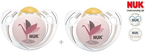 NUK "TRENDLINE ADORE" Nr. 10.725.988 - 2x Anatomical Latex Pacifier Soother Dummy/ PINK (0-6m+)