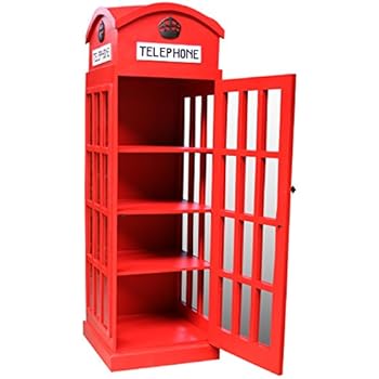 LioLiving®, Regal/Vitrine Telephone (180 cm) im Stil Einer britischen