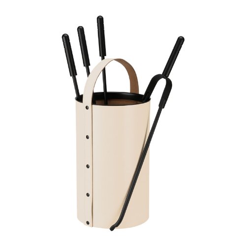 Schössmetall Samba Kamingarnitur Leder, creme, 04220010