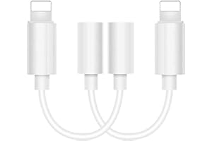 GTTCCG WHJJK 【2 Pack】 Headphone Adapter for i-Phone,L-ightning to 3.5 mm Headphone Jack Adapter Audio Aux Cord Dongle, Compatible with i-Phone 13/12/11/XS/XR/X 8/, Support Call+Music Control