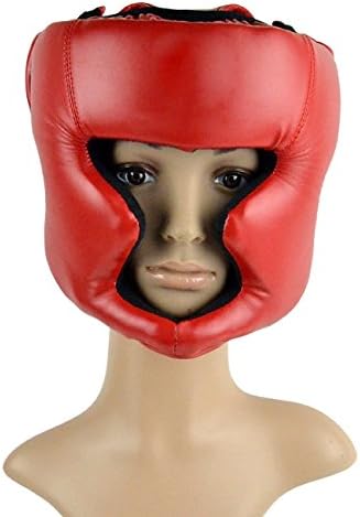 New Headgear Head Guard Training Helmet Kick Boxing Protection Gear Red