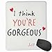 Produktbild Mouse Mat Stitched Edges, Valentines Day Slogan With Hearts Symbols Of Love Cute Compliment Design,Gaming Mouse Pad Non-Slip Rubber Base
