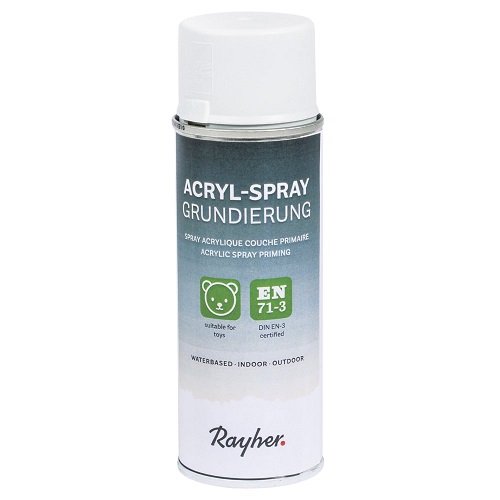 Rayher Hobby 34147000 Acryl Spray Grundierung, Dose 200 ml, grau