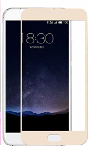 FunnyTech@ Hartglas-Displayschutz "Vollbild" für Golden Handy für Meizu M3 Note (deckt Handyrahmen ab) (0,3 mm Stärke) abgerundete Kanten 2.5D, 9H hohe Stoßfestigkeit. Hinterlässt keine Blasen bei der Anbringung