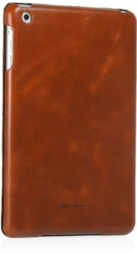 StilGut Couverture Case, Tasche aus feinstem Leder für das Apple iPad mini mit Retinadisplay & iPad mini 3 unterstützt Smart-Cover Funktion, Cognac - 6