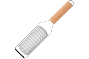 WALLEGO Râpe à fromage et à citron, zesteur, râpe à parmesan - Lame fine en acier inoxydable et manche en bois