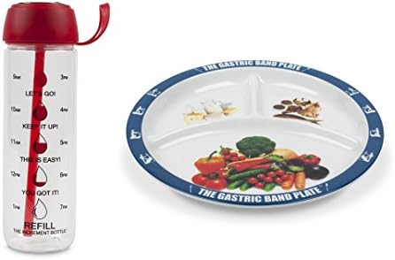 The Gastric Band Plate Increment Bottle Red Flip Straw Diet Slimming Weight Loss Set