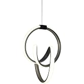 Estrella Model Ta&ccedil;lı LED Avize, 3 Renk Işık (Beyaz, G&uuml;n Işığı, Sarı), Siyah Kasa, Al&uuml;minyum G&ouml;vde, Modern Tasarım, Salon & Ot