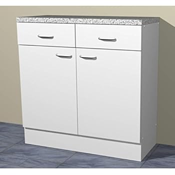 Küchenschrank in verschiedenen breiten Start Melamin weiß/weiß (80cm
