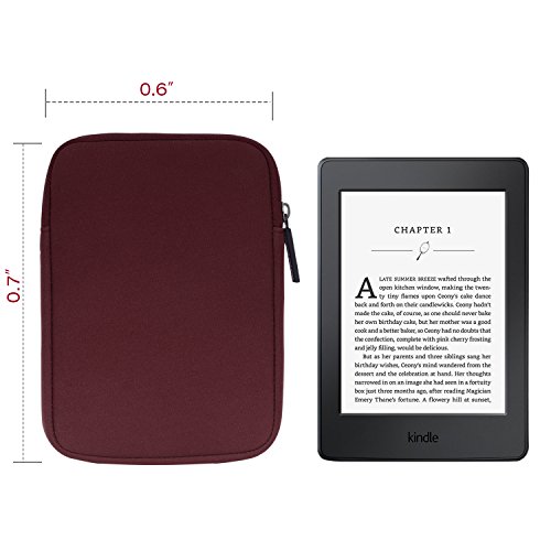 MoKo Universal 6 Zoll Sleeve Hülle – Tragbare Neoprene Schutzhülle Tasche für Tablets, Kobo Touch 2.0, Kobo Glo HD, Tolino Shine 2HD, Tolino Vision 3HD E-Book E-Reader, Rot Wein - 6