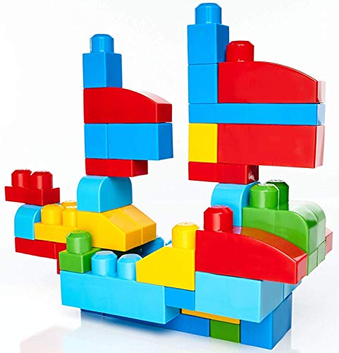 Mega Bloks Sac bleu, jeu de blocs de construction, 80 pièces, jouet pour bébé et enfant de 1 à 5 ans, DCH63 – Image 4