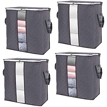 Set 4 Scatole Armadio Salvaspazio GoMaihe - Porta Abiti, Trapunte, Pieghevoli, Grigio - Foto 6