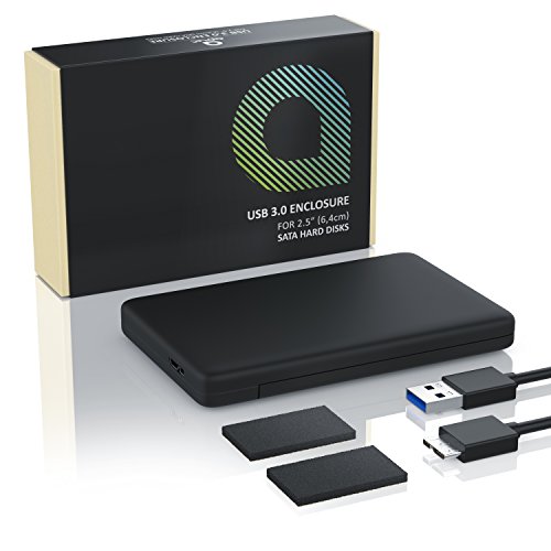 CSL – USB 3.0 externes Festplattengehäuse für 2,5″ SATA SSD HDD Festplatten | für SATA I/II/III (HDD+SSD Case) | UASP Mode | schraubenlose Installation | Windows / Linux / Mac | max. 9,5mm Bauhöhe - 4