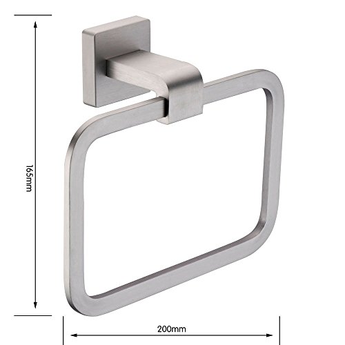 KES Handtuchring, Handtuchhalter aus mattem Edelstahl SOLID Aluminum, inklusive – Befestigungstechnik, A4280 - 4