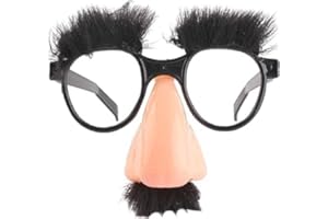 ROSOJODG Halloween Disguise Glasses Funny Disguise Glasses, With Funny Nose Eyebrows Mustache Groucho Marx Eyewear Cosplay Halloween Party Decoration Costume Photo Prop Party Headwear,Eyewear and Accessories